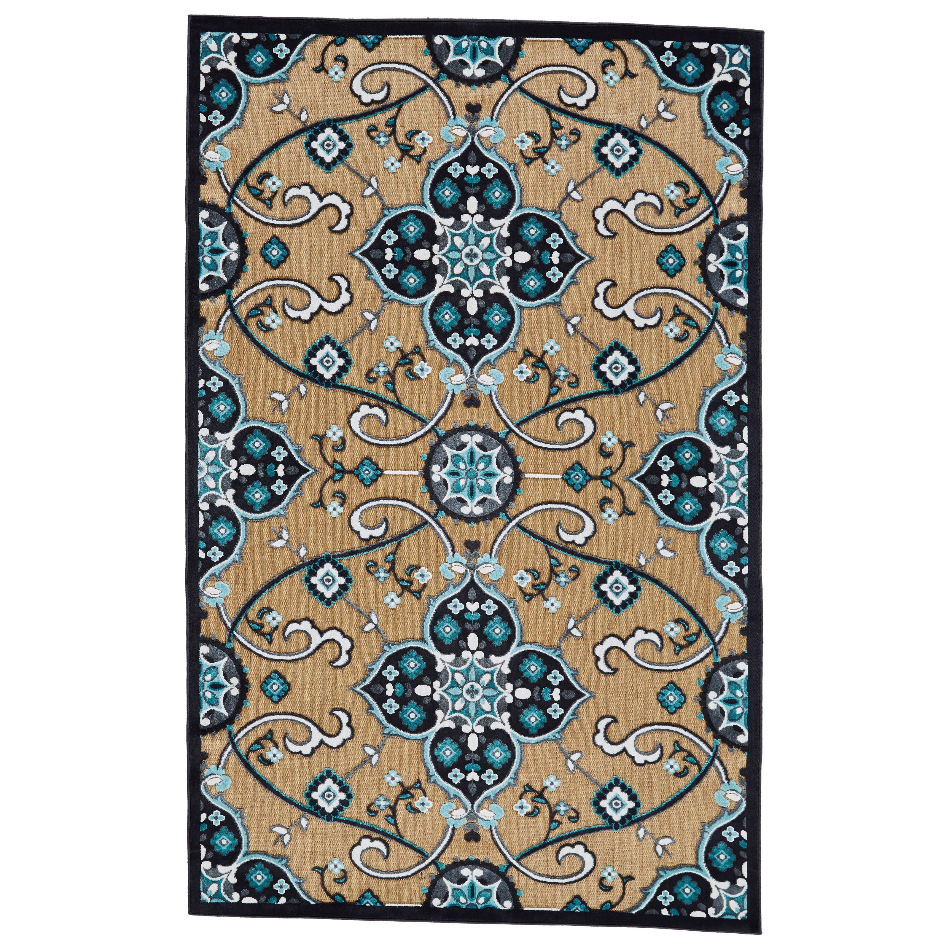 Tan/Charcoal 2'-1" X 4' Area Rug